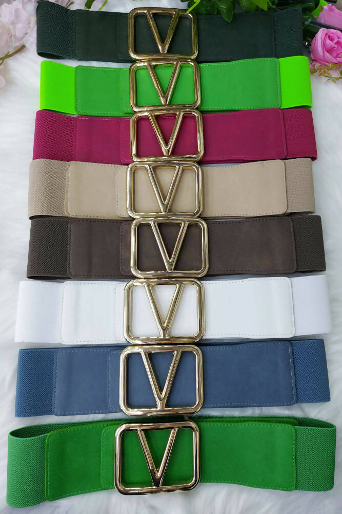 Monogram Buckle Elastic Belt CRAZY GIRL Check out our store online